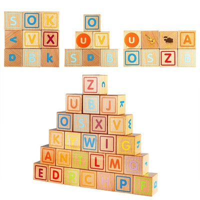 Wooden ABC Alphabet Block Montessori Educational Toys 26PCS