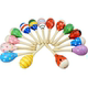 Egg Musical Shaker Wooden Hammer Rattles Sand Toy Maraca