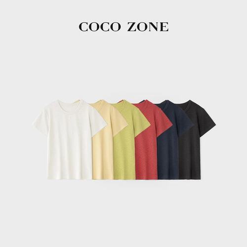 COCOZONE桑蚕丝短袖T恤多色