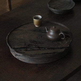 合行序 茶盘 大号茶台 阴沉乌木手作 自然残缺 唯美素盘