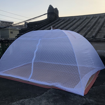 免安装打地铺成人蚊帐罩无底工地野外简易收放单人床防蚊罩蒙古包