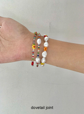 女天然珍珠小众可爱串珠手串