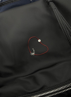 dovetailjoint 手工编织极细纯银圆牌字母牌幸运小红绳叠戴个性