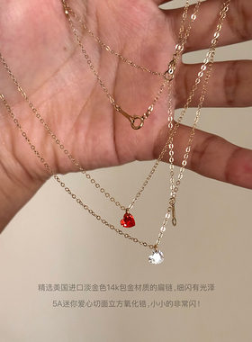 进口14K注金闪闪5A锆石项链