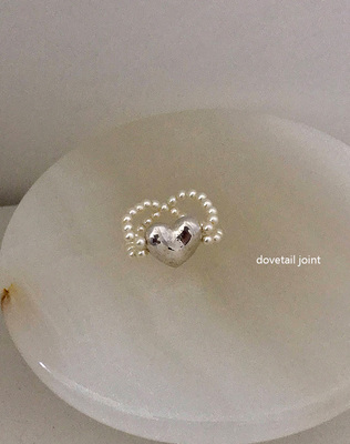 纯银爱心可爱独特百搭串珠戒指女