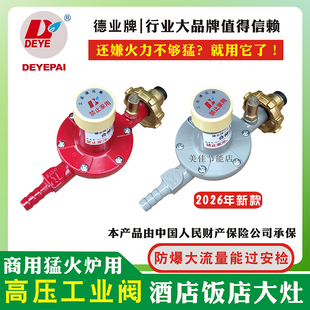 德业5.0新国标防爆大流量商用中压阀猛火炉高压阀4分螺0.6L低压阀