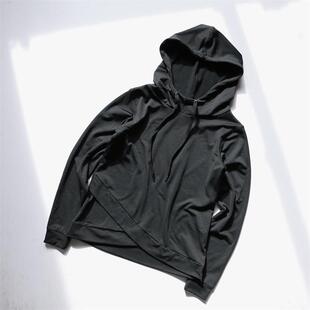 欧美单大码女款秋冬加绒保暖运动速干衣健身服跑步连帽套头衫外套