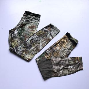 户外大码运动迷彩薄绒速干保暖观鸟钓鱼男裤子战术裤仿生长裤伪装