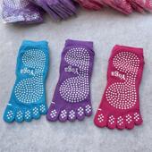 瑜伽袜子颗粒防滑袜专业女五指袜纯棉防臭春夏季 运动袜普拉提袜子