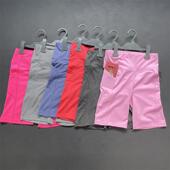 女紧身高腰提臀健身裤 骑行裤 夏季 跑步瑜伽短裤 口袋 薄款 运动五分裤