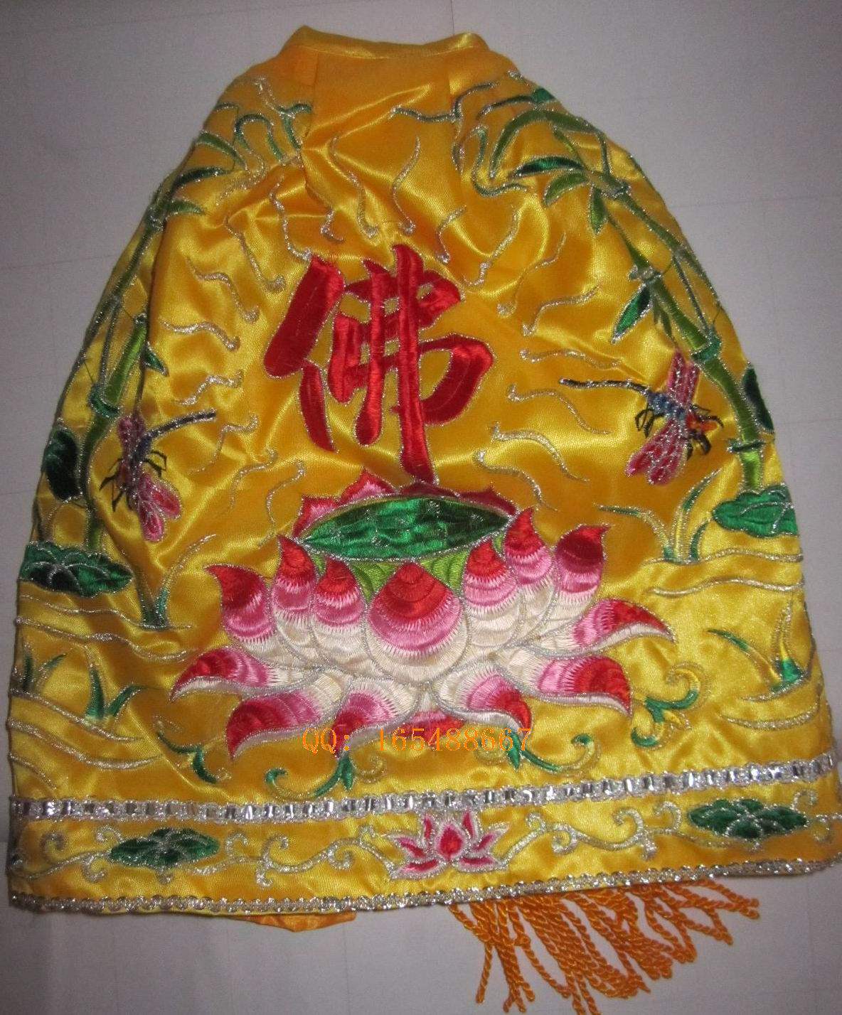 佛像披风佛袍 佛衣观音菩萨莲花披风神衣佛披风竹衣台湾手艺36cm