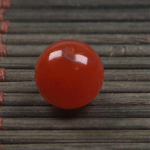 保山南红原矿柿子红单珠9.5mm