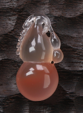 凉山南红玛瑙 无裂原矿葫芦福禄吊坠小挂件 6.09克