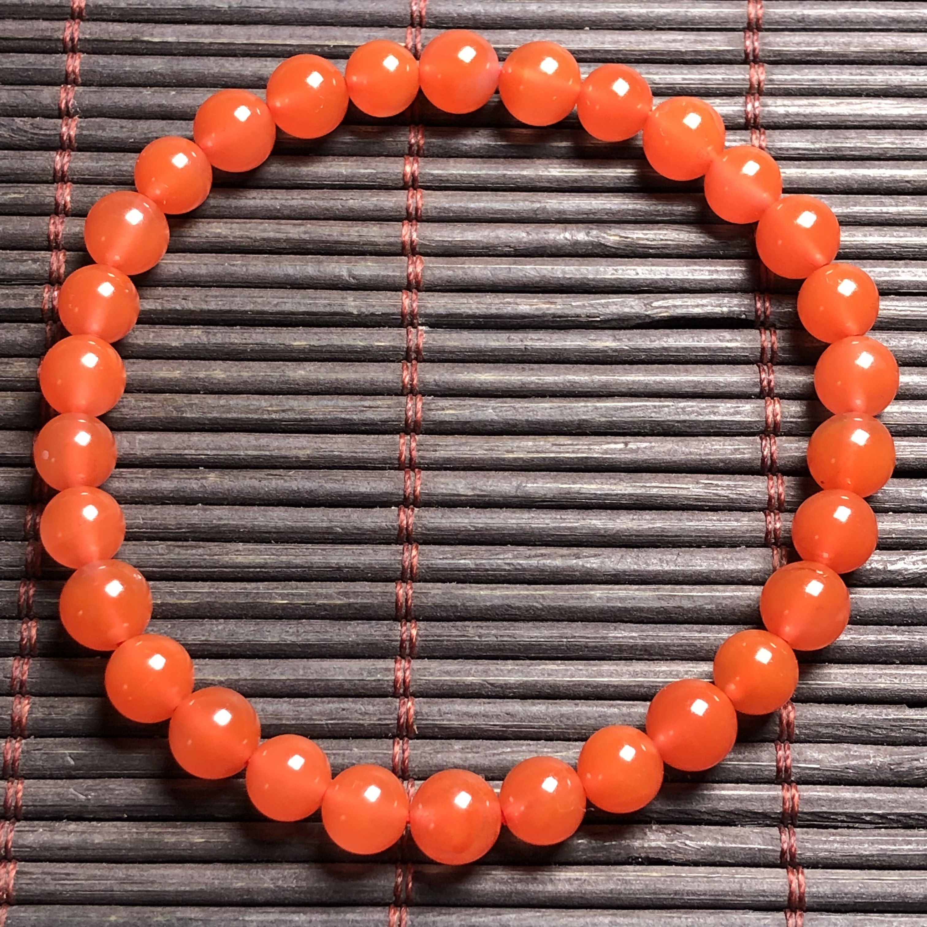 保山南红玛瑙无裂天然原矿冰红满色圆珠单圈女士女款手串手链6mm