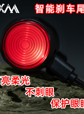 VXM自行车护眼尾灯智能感应刹车灯公路山地车骑行装备夜骑警示灯