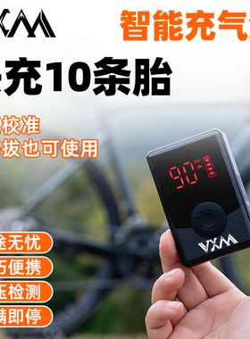 VXM自行车电动打气筒迷你便携式公路山地车美法嘴智能屏显充气泵