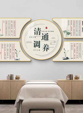 养生馆挂画中医养生馆文化墙壁画四季养生挂图美容院理疗店装饰画