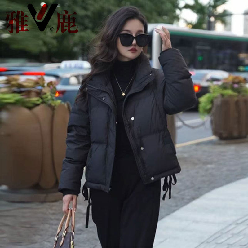 雅鹿羽绒服女短款2025冬季新款轻薄新国标90白鸭绒小个子轻便正品