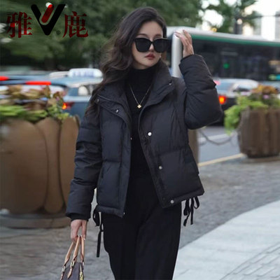雅鹿羽绒服女短款2025冬季新款轻薄新国标90白鸭绒小个子轻便正品