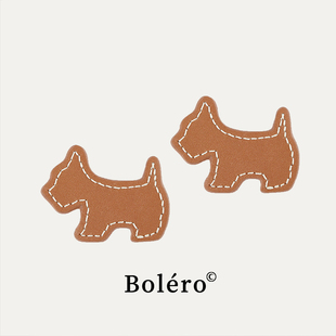 元气小狗皮革发夹可爱精致发卡小号法式38礼物时尚饰品热销款发饰