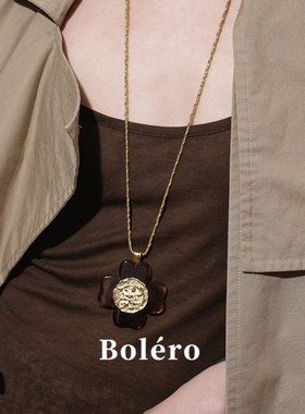 四叶草复古金币轻奢毛衣项链2025