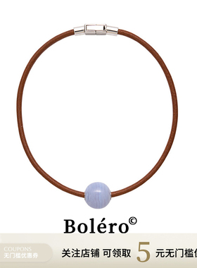 真皮颈链原创设计高级感轻奢小众玛瑙choker项链2026新款锁骨链女