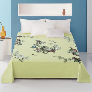 【蝶恋花】民光复古加厚中式高档丝光棉成人家用印花100%纯棉床单