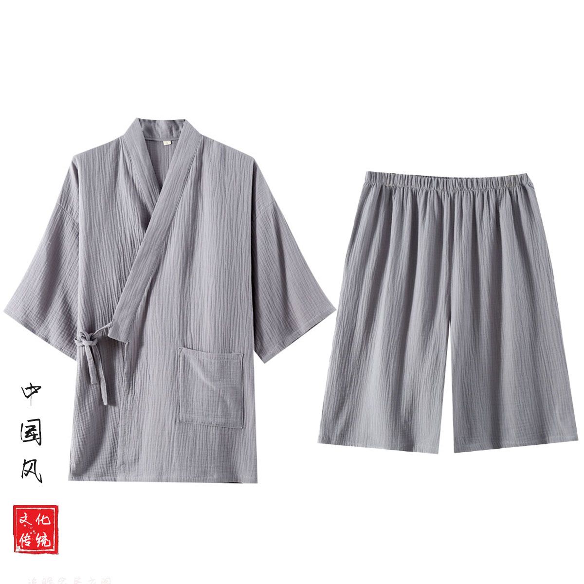 男女士睡袍浴袍夏季纯棉