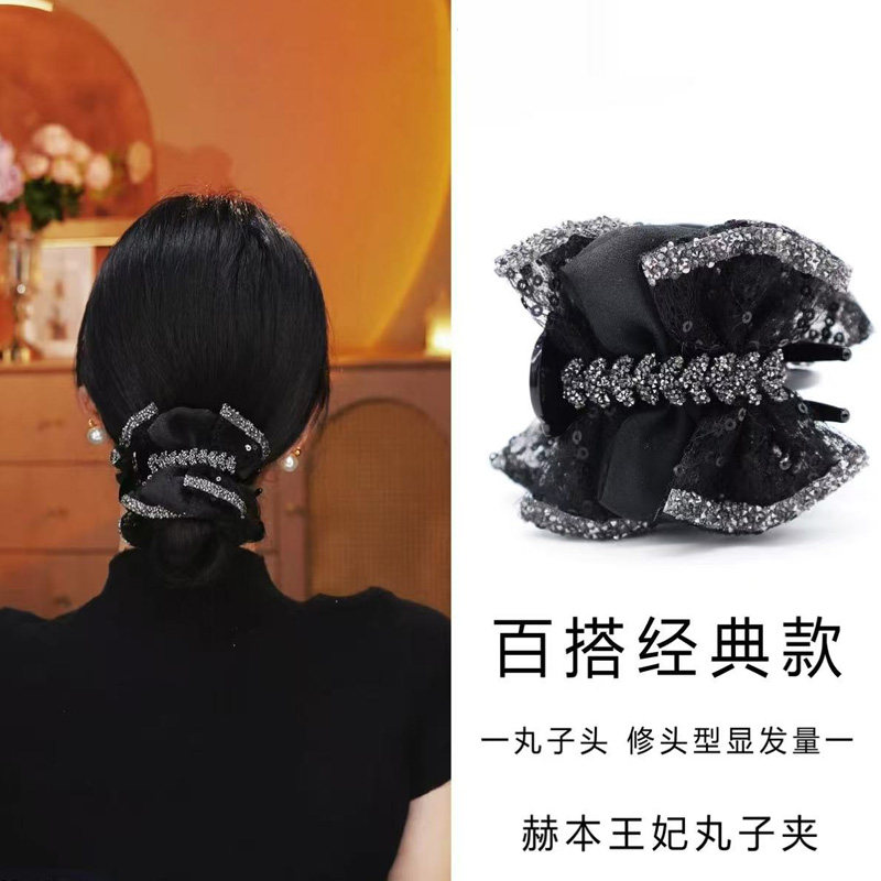 麦穗蝴蝶结丸子头抓夹女后脑勺盘发马尾夹气质发卡高级感发夹头饰