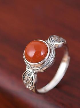 卷草纹食指戒925纯银小众设计