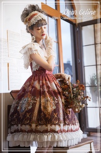 DearCeline Rococo Dream 蝴蝶结荷叶袖高腰款优雅复古连衣裙