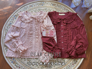DearCeline 秘境花园 豪华款纯棉娃娃领灯笼袖蝴蝶结衬衣Lolita