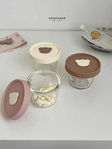 upupfour韩国宝宝玻璃辅食盒可蒸煮蛋羹专用模具保鲜储存盒