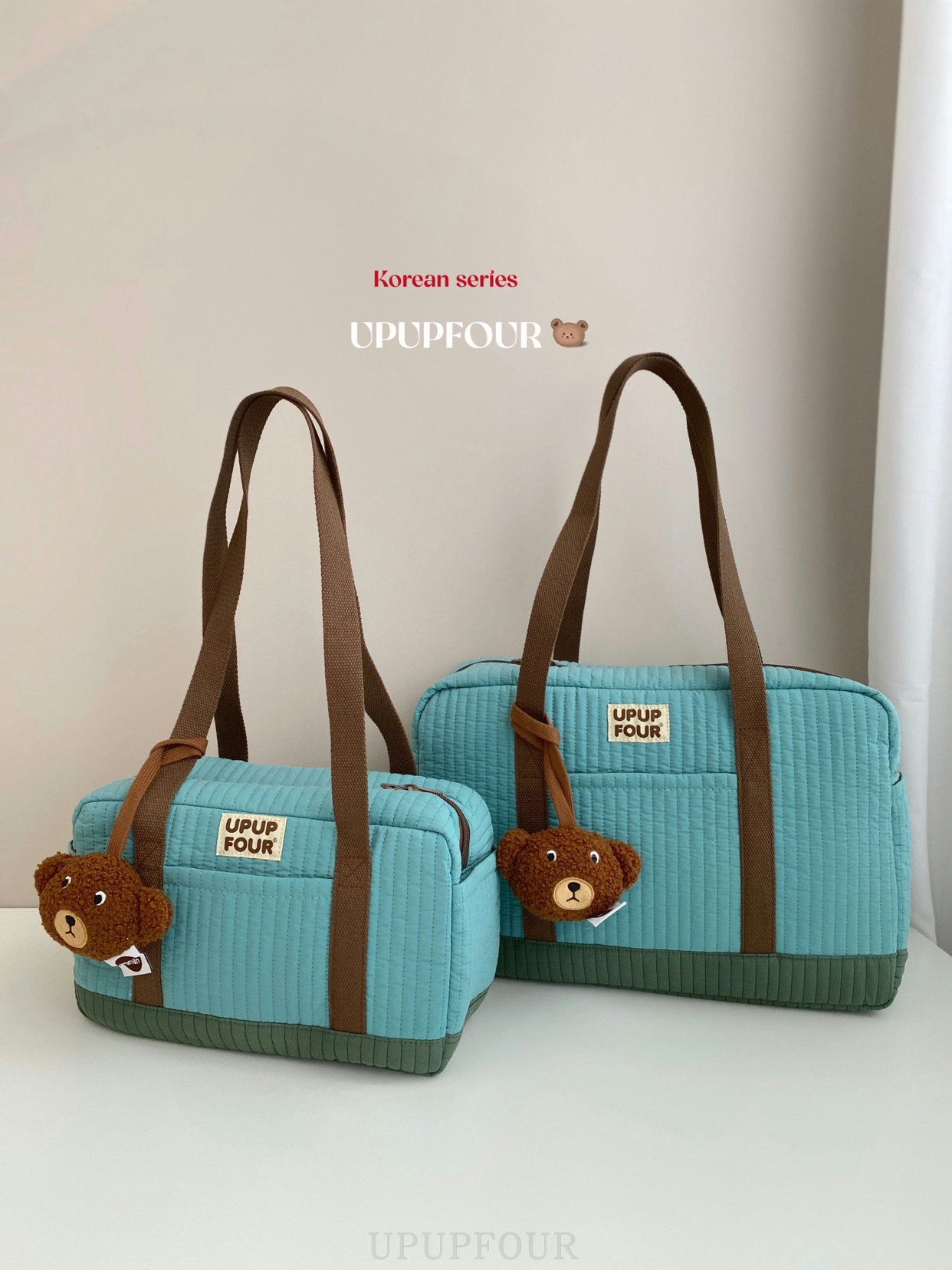 upupfour半岛森林|韩国ins手提单肩包多功能大容量绗缝妈咪包
