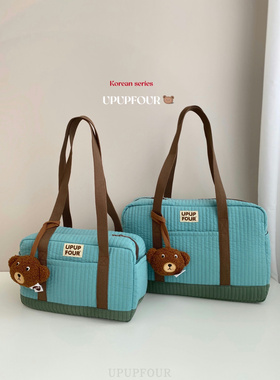 upupfour半岛森林｜韩国ins手提单肩包多功能大容量绗缝妈咪包