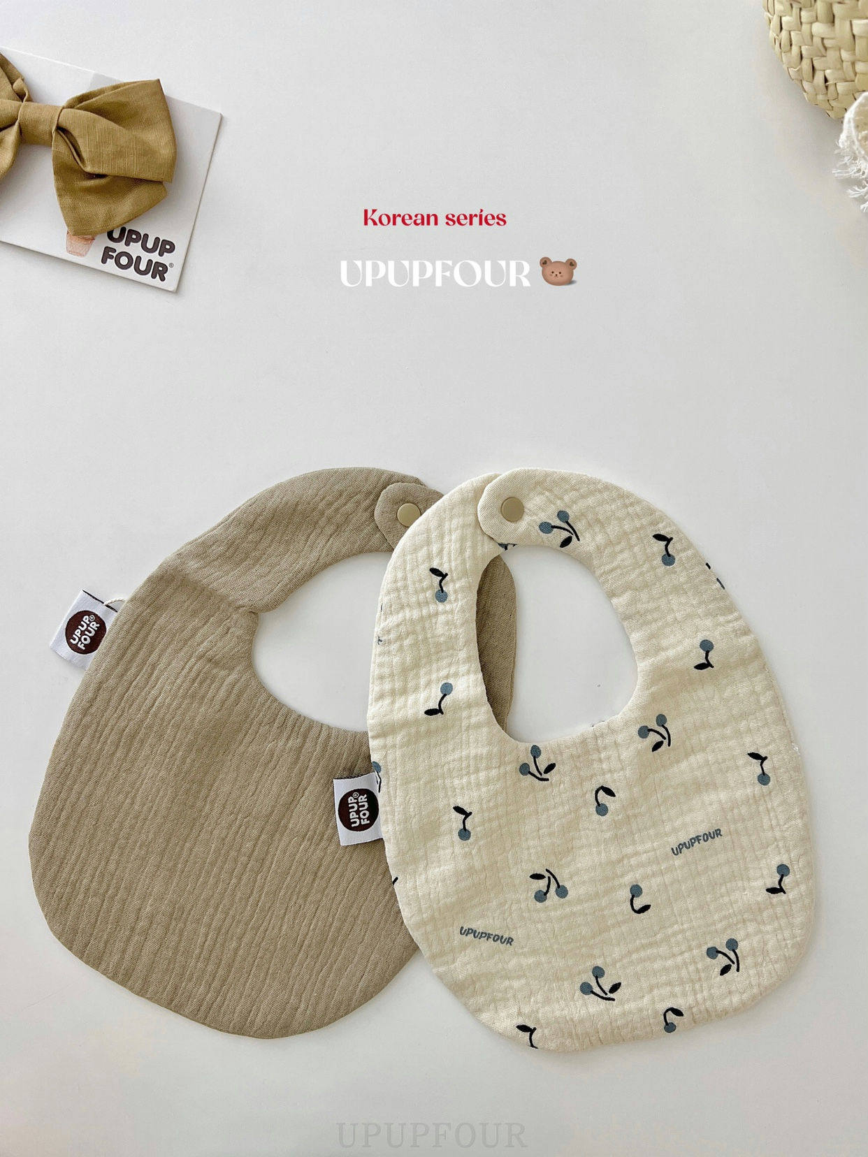 upupfour出口韩系ins高颜值碎花纯棉婴儿宝宝口水巾围兜吃饭围兜,婴童用品,口水巾,淘宝优惠券,粉丝福利购,淘宝优惠卷