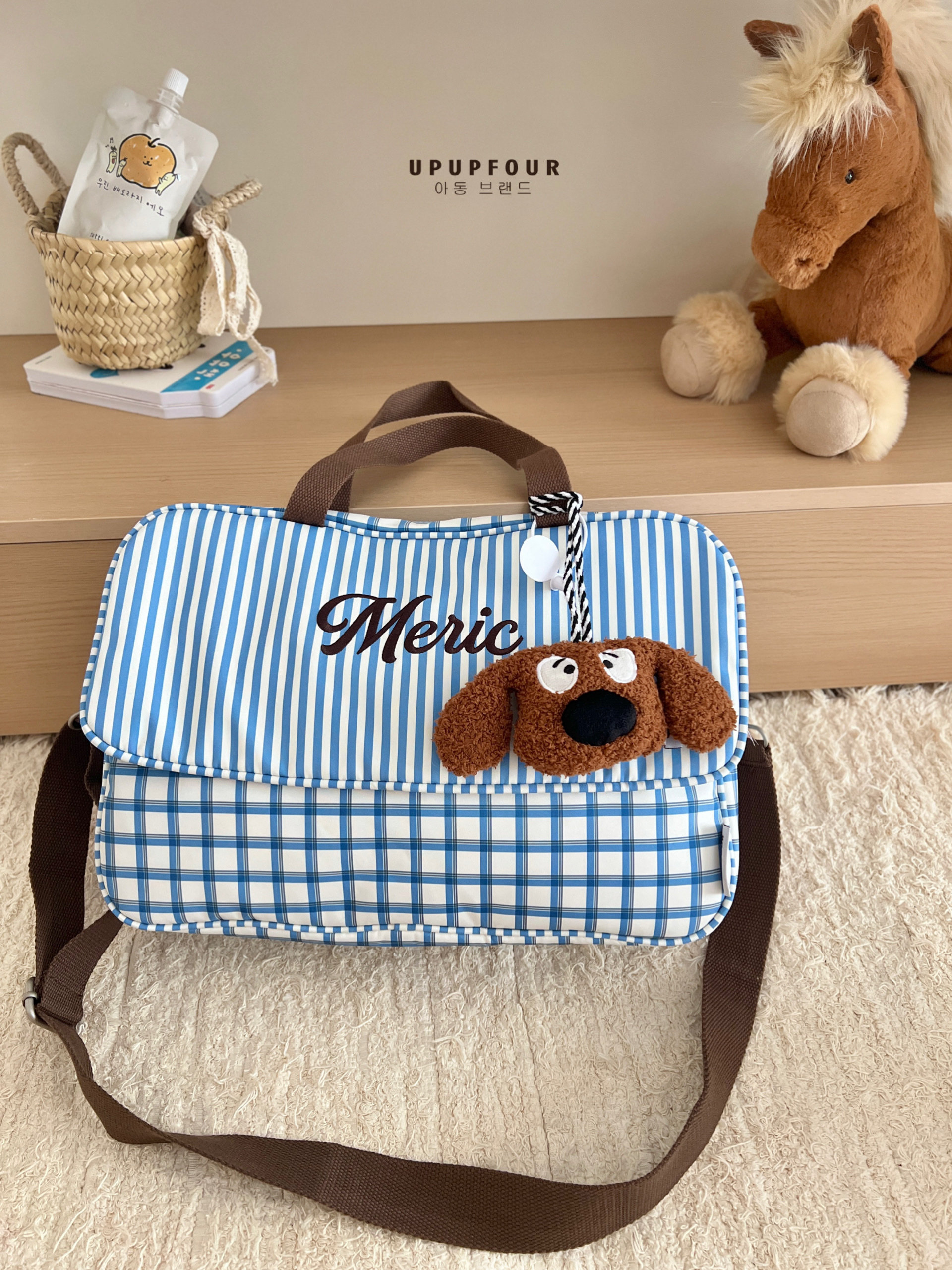 upupfour「布鲁学院」韩国设计师原创卡通大容量防泼水单肩妈咪包