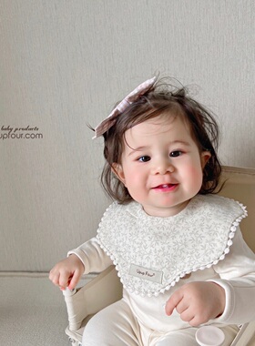 upupfour出口品质韩系ins高颜值碎花婴儿宝宝口水巾围兜吃饭围兜