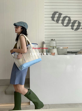 upupfour原创自制韩国ins手提单肩包多功能大容量网格子母妈咪包