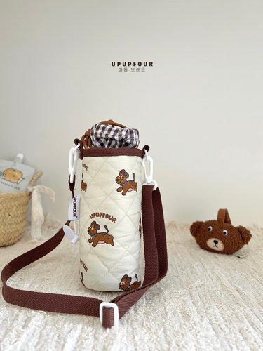 upupfour「快乐狗狗」韩国设计师原创保温水杯杯套斜挎手提保护套