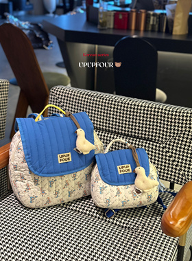 upupfour树下童年｜原创自制韩国多功能纯棉绗缝刺绣妈咪包亲子包