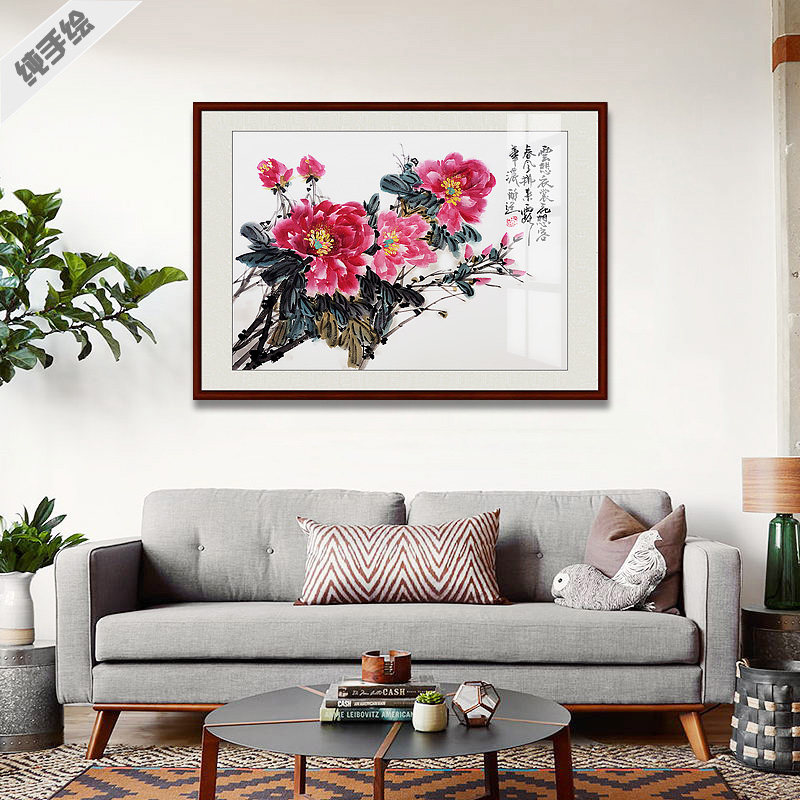 手工专业风客厅玄关卧室小品国画