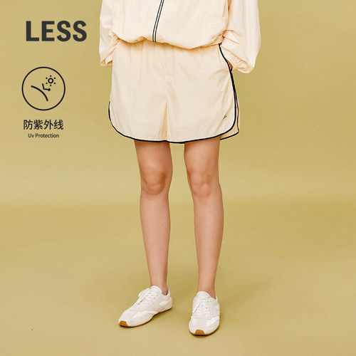 【0压系列】LESS夏季UPF50+防晒休闲拼接直筒运动短裤2O5E13510