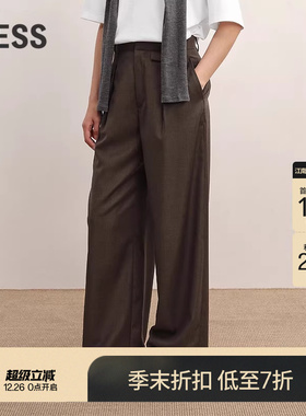 【商场同款】LESS2025年秋季新款时尚通勤阔腿休闲裤女2P8E17580
