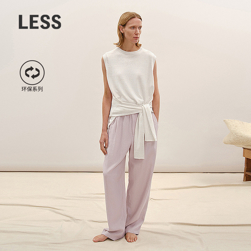 【商场同款】LESS2026春新款休闲通勤环保亚麻直筒长裤2Q2
