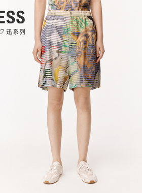 【迅系列】LESS夏季度假风休闲短裤女丝绵印花阔腿裤2O4E13520