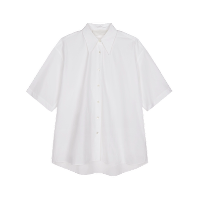 LESS春秋通勤全棉短袖衬衫女