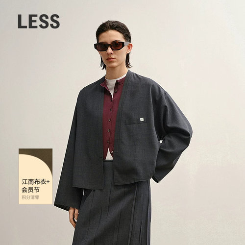 LESS休闲宽松无扣V领夹克外套女