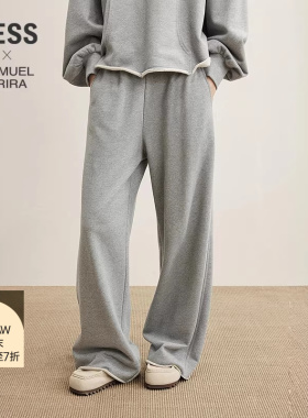【商场同款/SAMUEL系列】LESS2025秋新款灰色直筒卫裤女2P9E15210