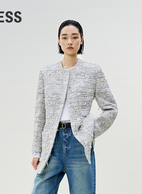 【精工系列】LESS春小香风外套中长款简约毛呢夹克女2P2810670